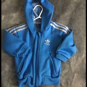 Blue adidas zipper sweater size 12m